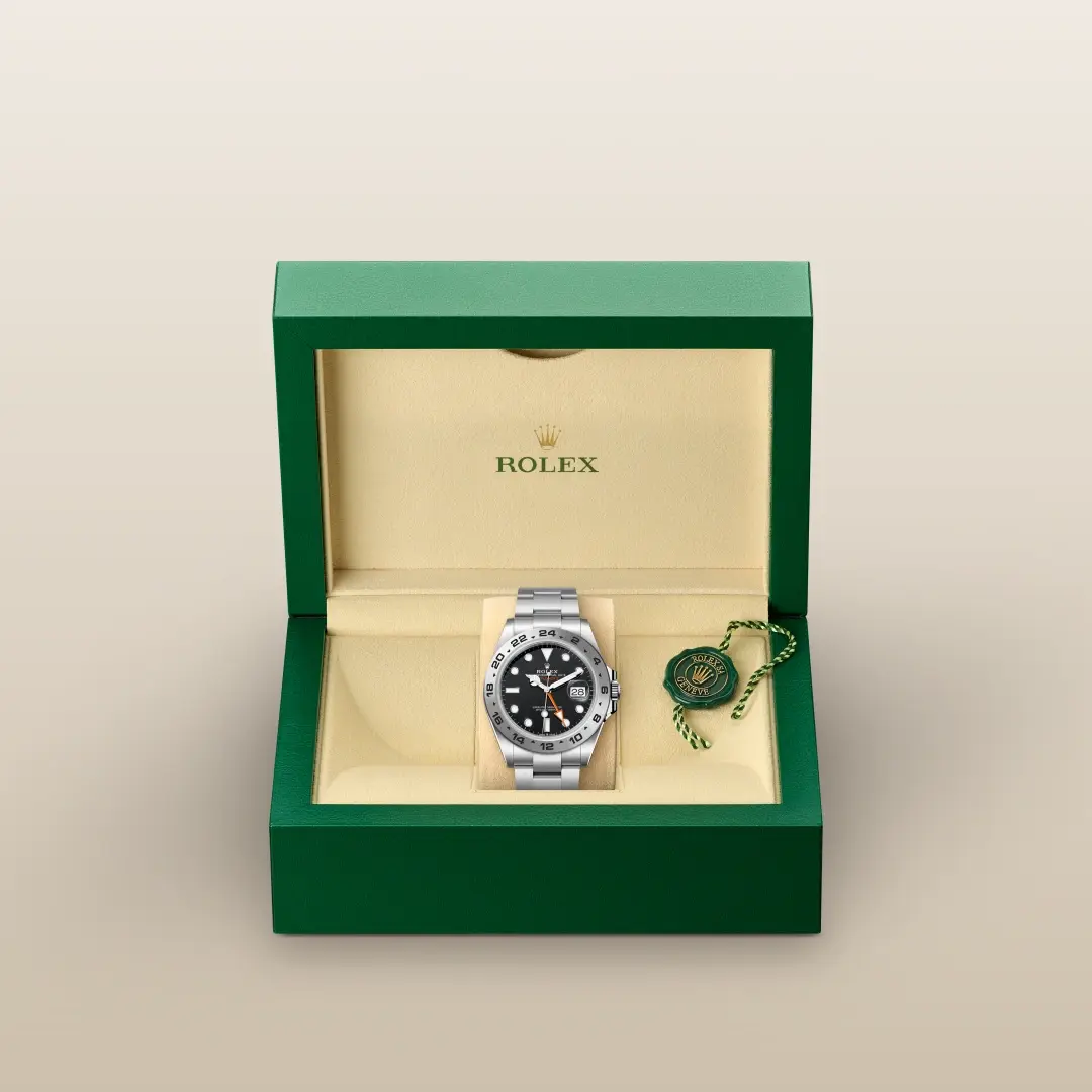 5【美品・最新型】ROLEX 箱 ECO仕様 OYSTER M GMT冊子・タグ Rolex Explorer Oystersteel, M226570-0002