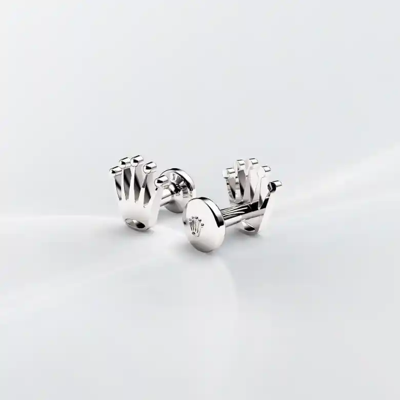 Rolex ‘Crown’ cufflinks in White gold, a1019 at Watch Palace