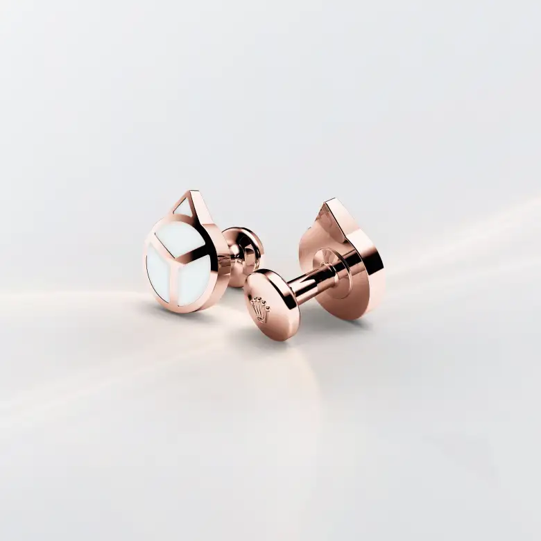 Rolex ‘Hand’ cufflinks in Everose gold and luminescent material, a1025 at Watch Palace