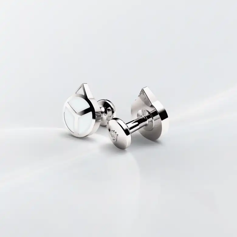 Rolex ‘Hand’ cufflinks in White gold and luminescent material, a1029 at Watch Palace