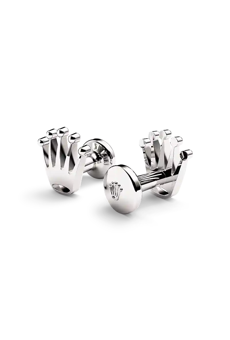 Rolex ‘Crown’ cufflinks in White gold, a1019 at Watch Palace