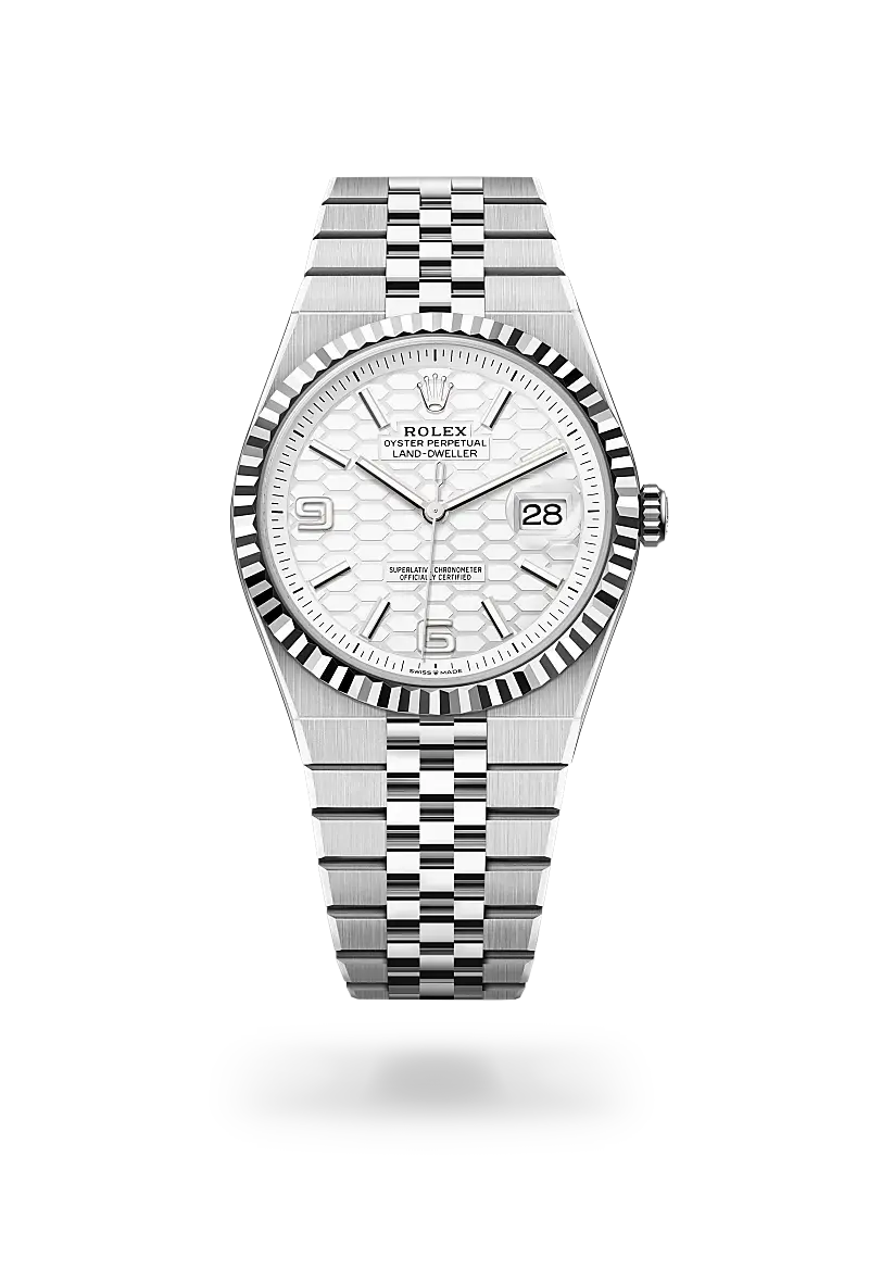Rolex Land-Dweller in White Rolesor - combination of Oystersteel and white gold, M127334-0001 - Watch Palace
