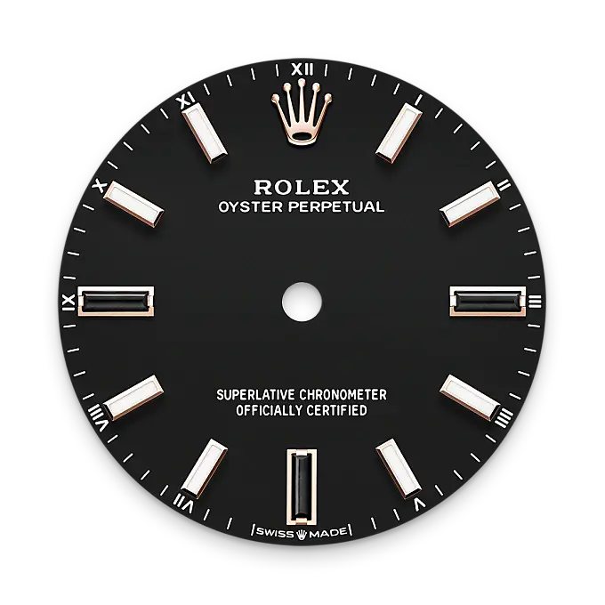 rolex oyster perpetual in 18 ct everose gold, M124205-0001- watch palace