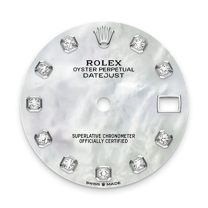 rolex datejust in white rolesor, M278344RBR-0006- watch palace