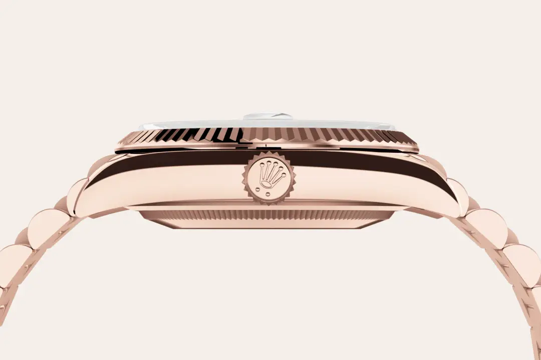 rolex day-date in 18 ct everose gold, m128235-0009 - watch palace