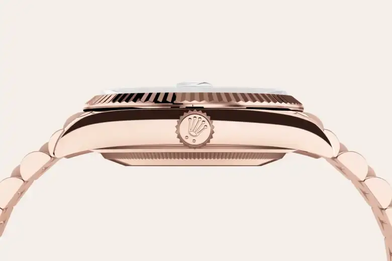 rolex day-date in 18 ct everose gold, m128235-0009 - watch palace