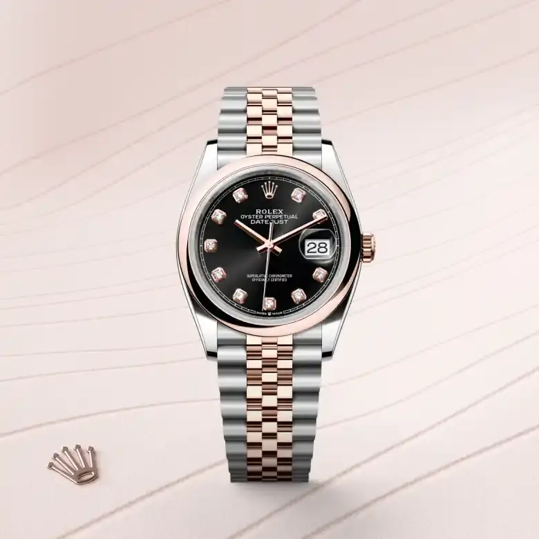 rolex datejust in everose rolesor, M126201-0019- watch palace, First image