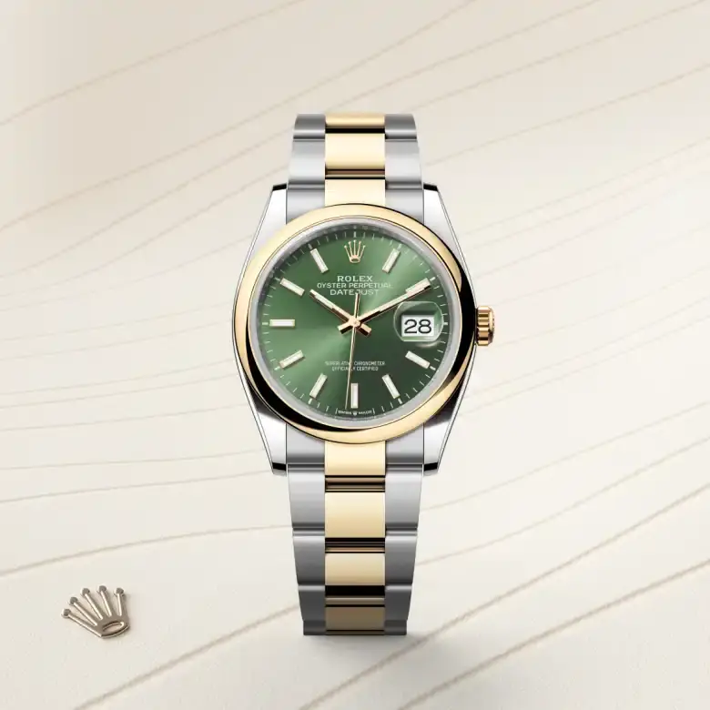rolex datejust in yellow rolesor, m126203-0058 - watch palace, First image