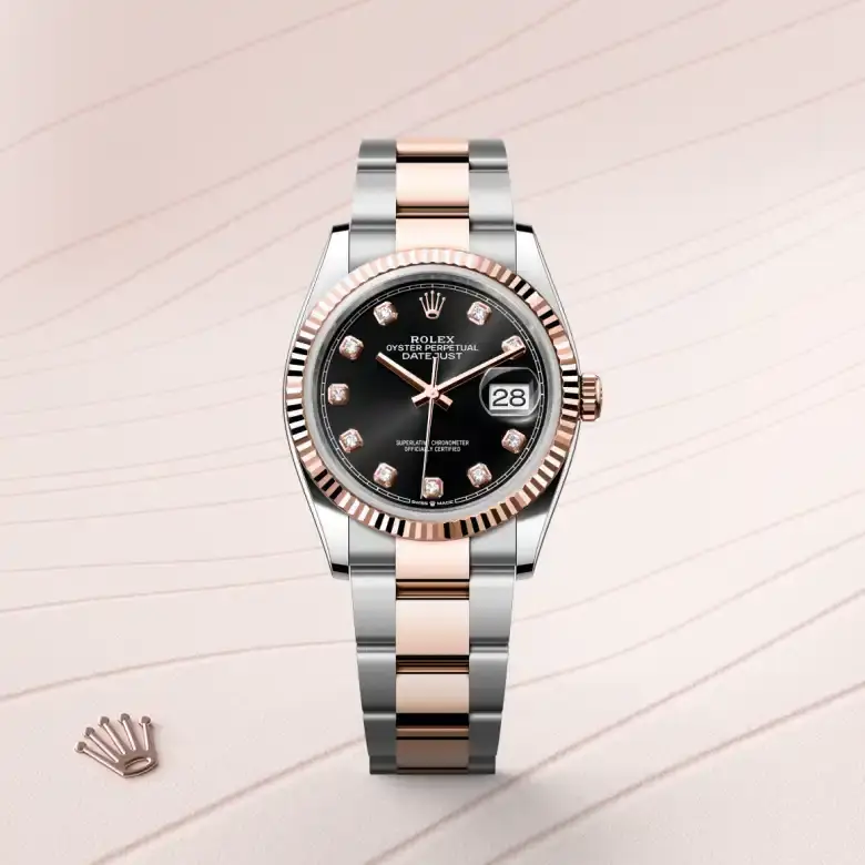 rolex datejust in everose rolesor, m126231-0020 - watch palace, First image