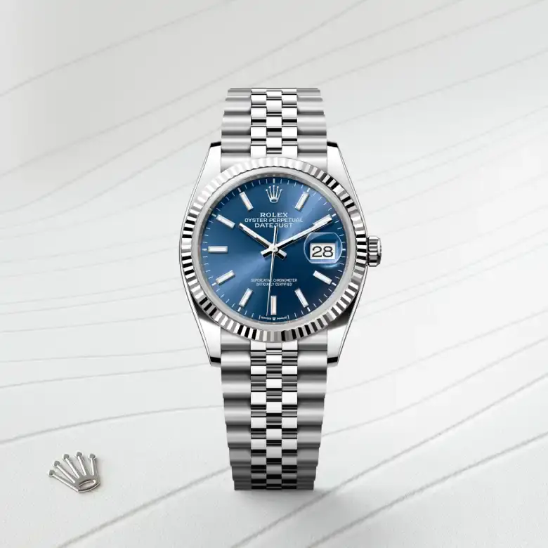 rolex datejust in white rolesor, M126234-0017- watch palace, First image