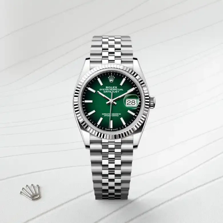 rolex datejust in white rolesor, M126234-0059- watch palace, First image