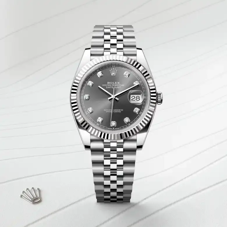 rolex datejust in white rolesor, M126334-0006- watch palace, First image