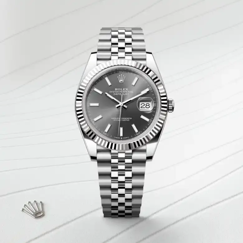 rolex datejust in white rolesor, m126334-0014 - watch palace, First image