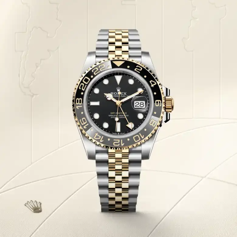 rolex gmt-master ii in yellow rolesor, m126713grnr-0001 - watch palace, First image