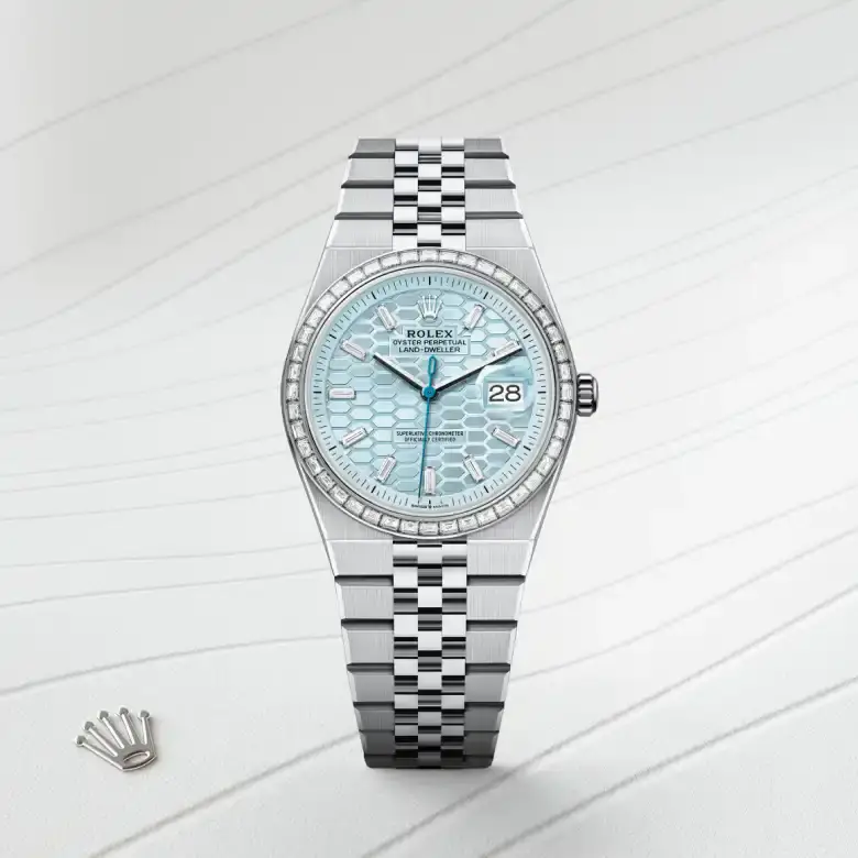 rolex land-dweller in platinum, m127286tbr-0001 - watch palace, First image