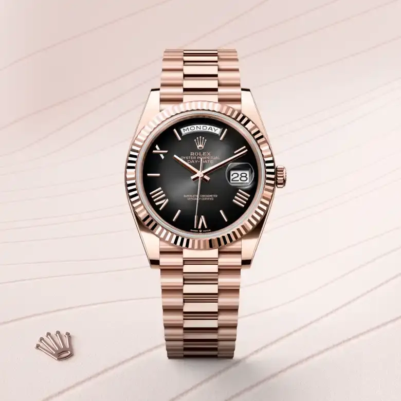 rolex day-date in 18 ct everose gold, m228235-0055 - watch palace, First image