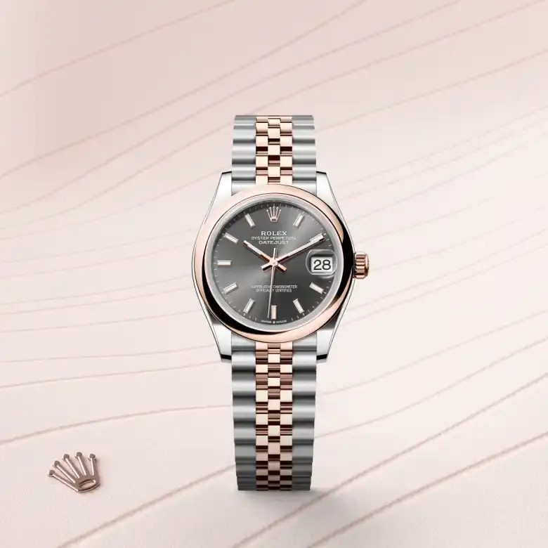 rolex datejust in everose rolesor, m278241-0018 - watch palace, First image