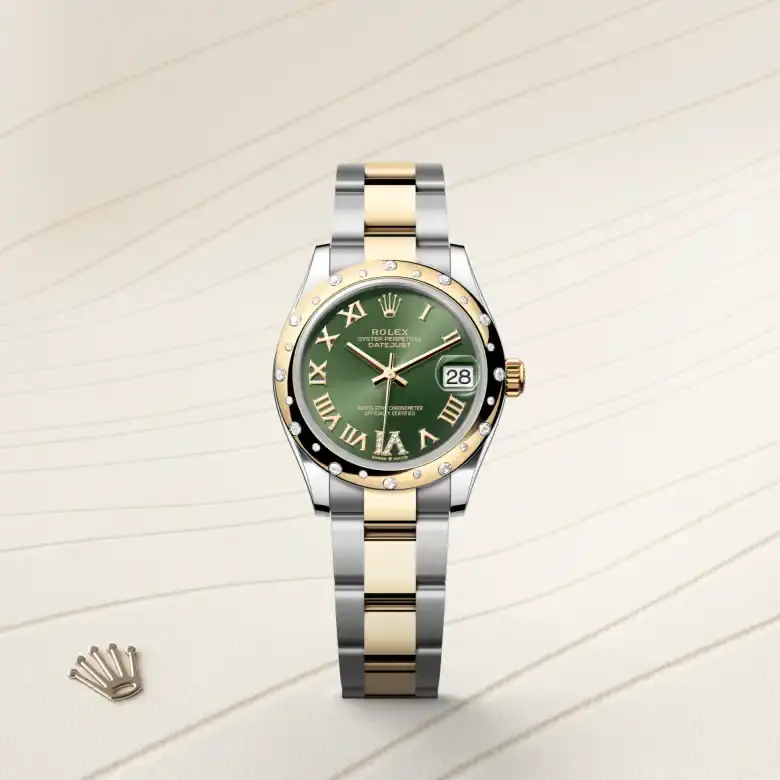 rolex datejust in yellow rolesor, m278343rbr-0015 - watch palace, First image