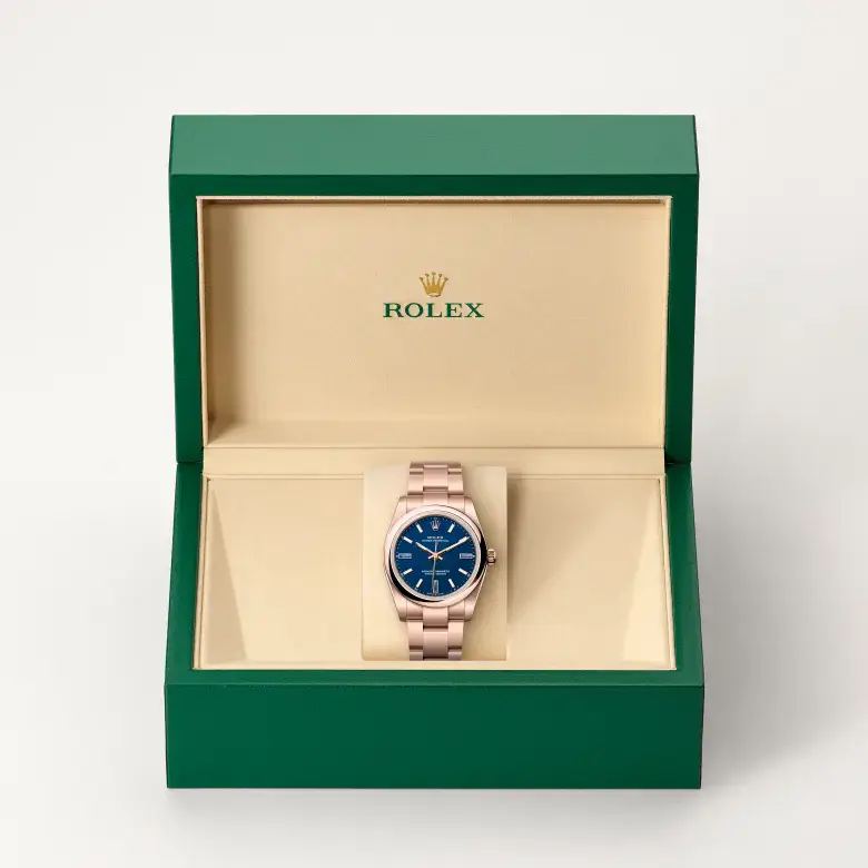 rolex oyster perpetual in 18 ct everose gold, m124205-0002 - watch palace, Second image