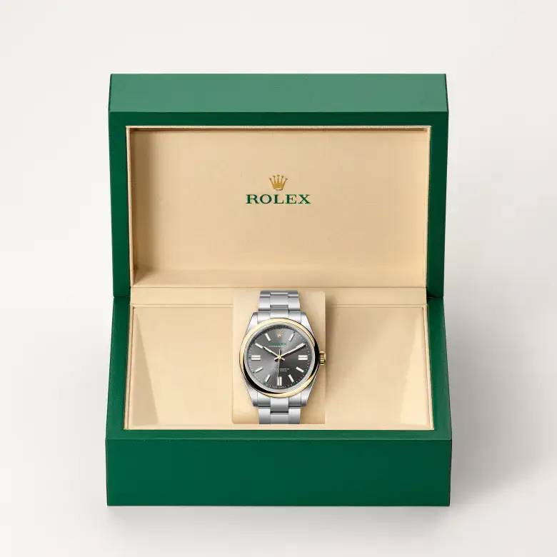 rolex oyster perpetual in yellow rolesor, m134303-0001 - watch palace, Second image