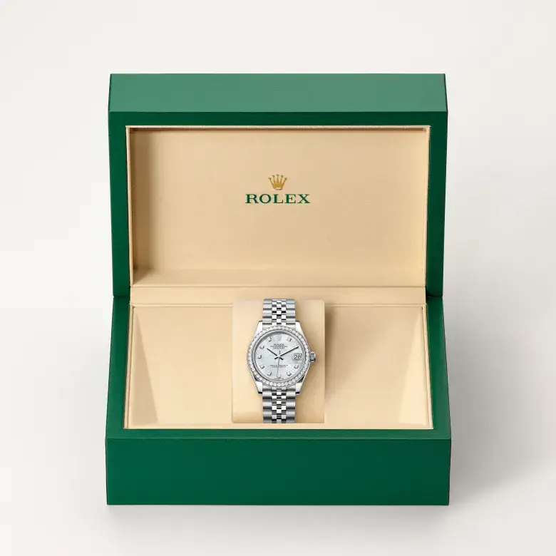 rolex datejust in white rolesor, m278384rbr-0008 - watch palace, Second image
