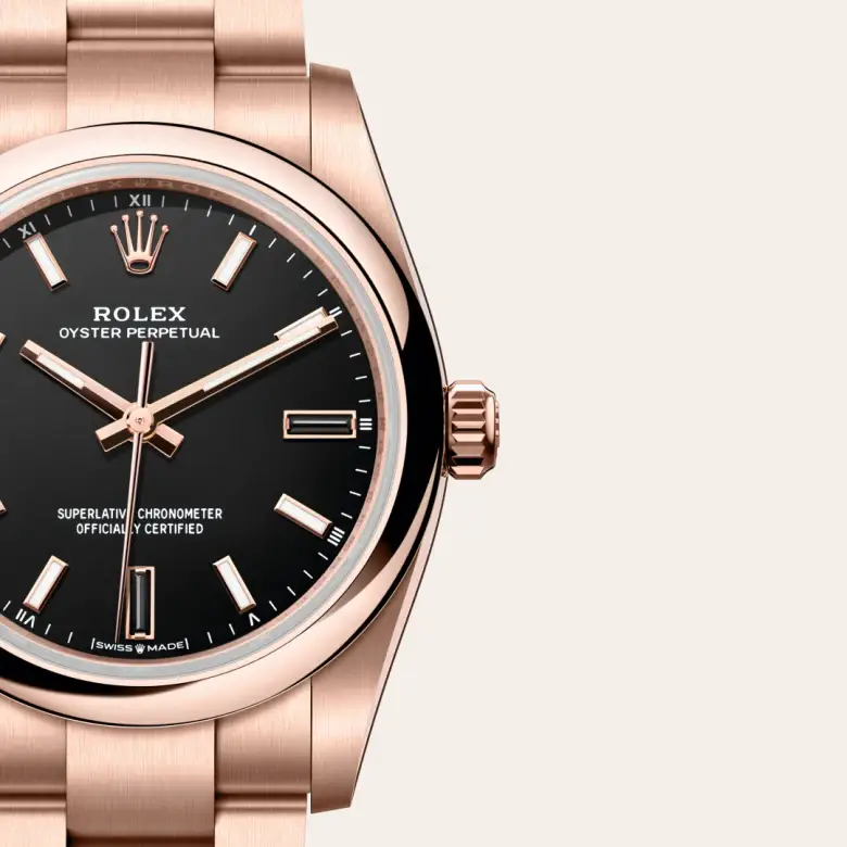 rolex oyster perpetual in 18 ct everose gold, M124205-0001- watch palace, Third image