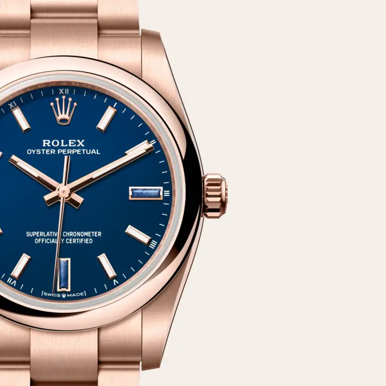 rolex oyster perpetual in 18 ct everose gold, m124205-0002 - watch palace, Third image