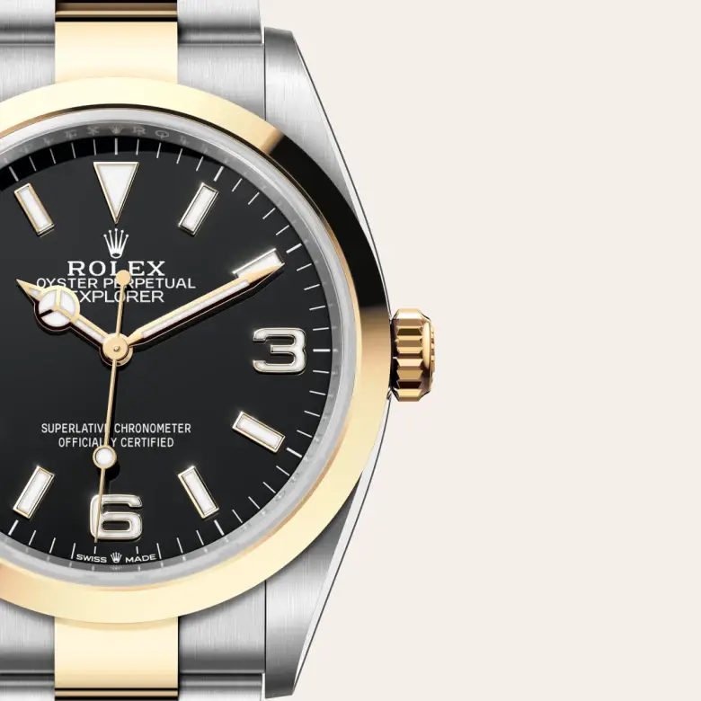 rolex explorer in yellow rolesor, m124273-0001 - watch palace, Third image