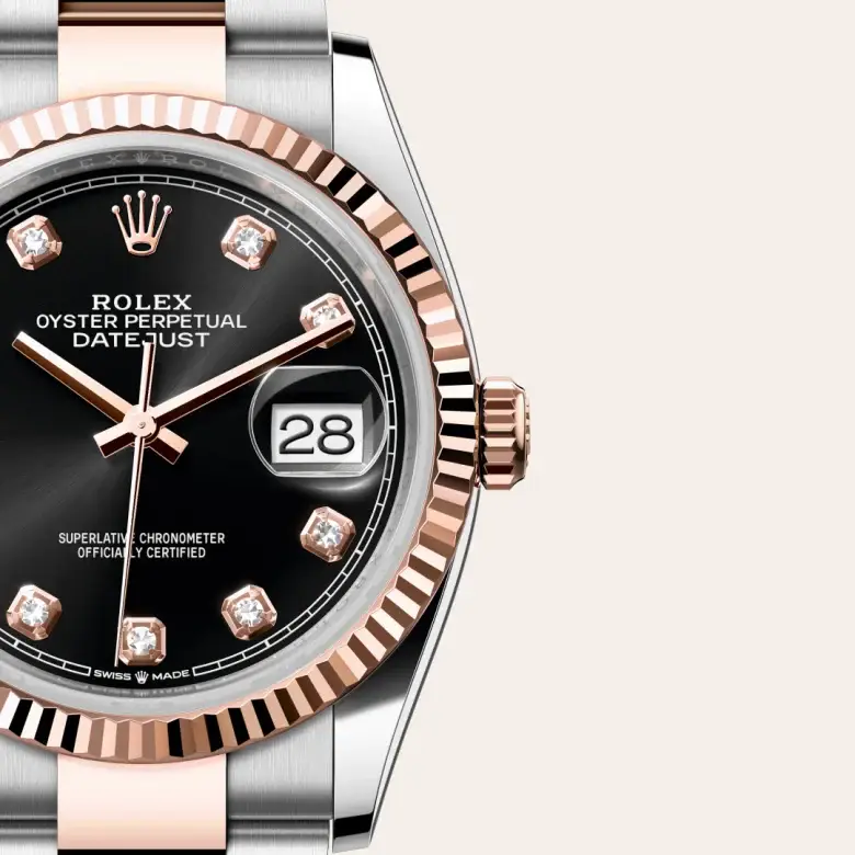 rolex datejust in everose rolesor, m126231-0020 - watch palace, Third image