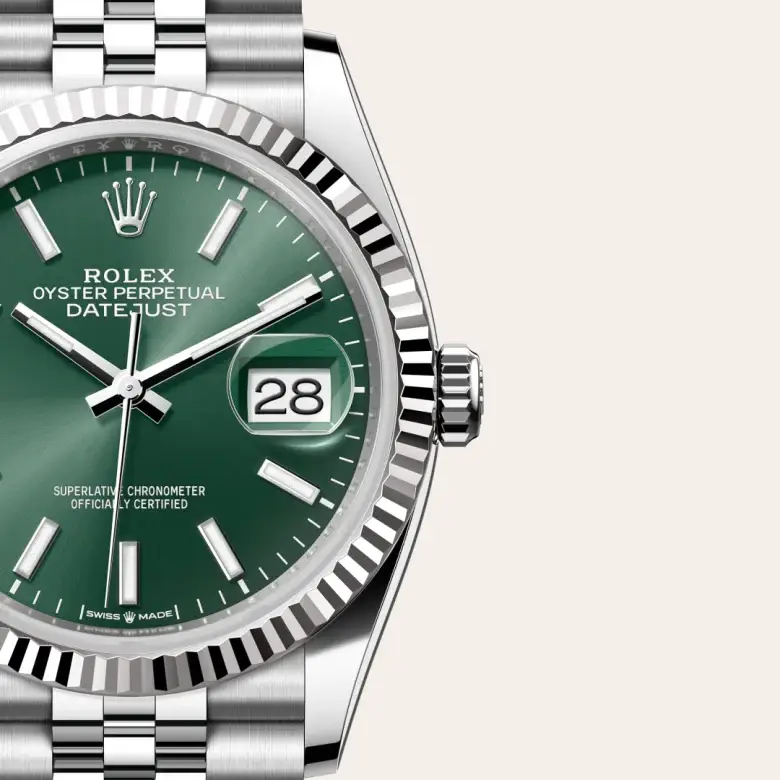 rolex datejust in white rolesor, m126234-0051 - watch palace, Third image