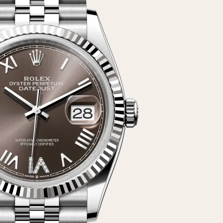 rolex datejust in white rolesor, m126234-0071 - watch palace, Third image