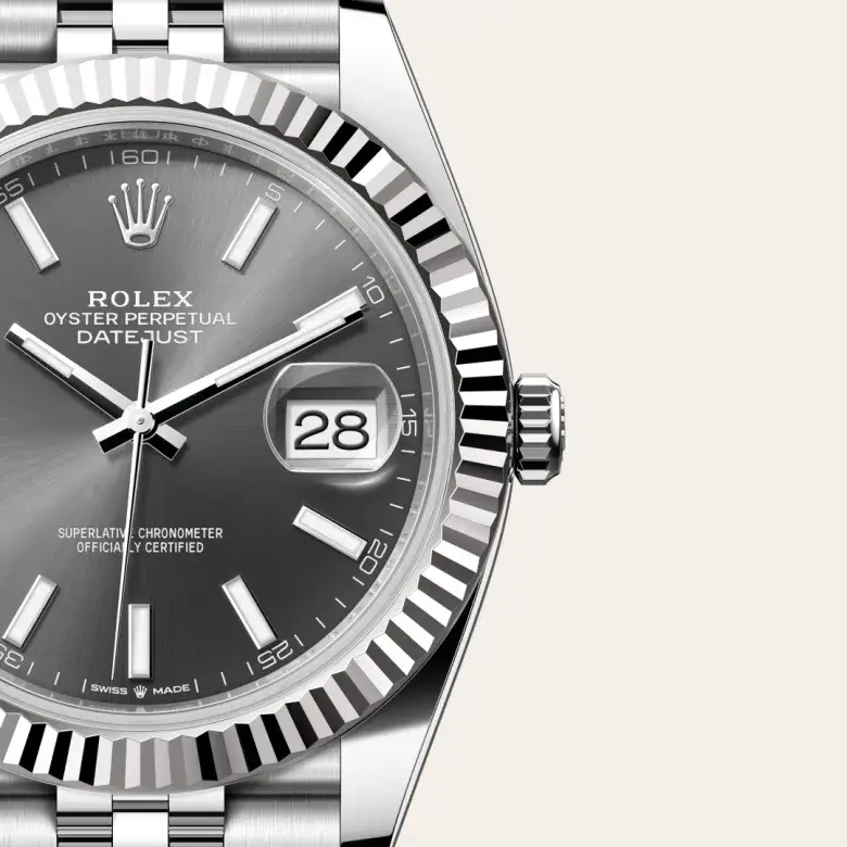 rolex datejust in white rolesor, m126334-0014 - watch palace, Third image