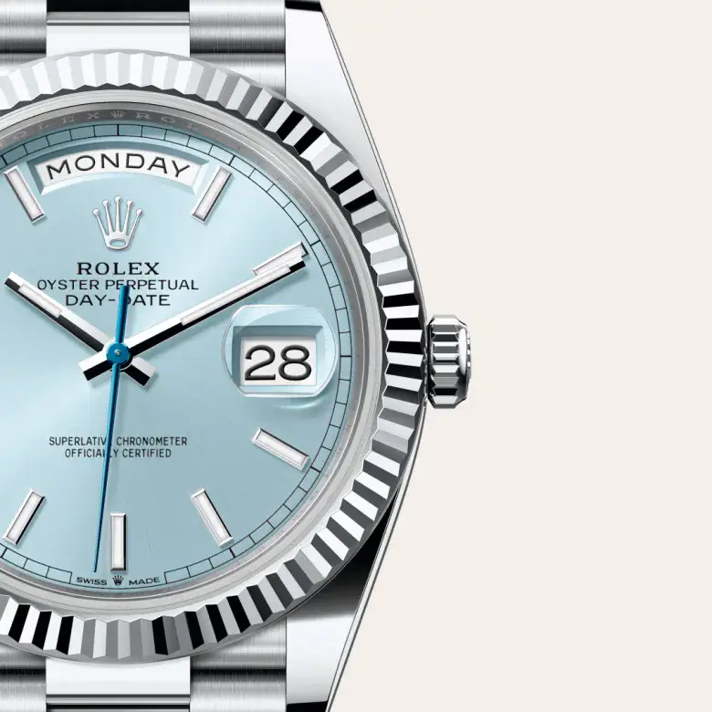 rolex day-date in platinum, m228236-0018 - watch palace, Third image