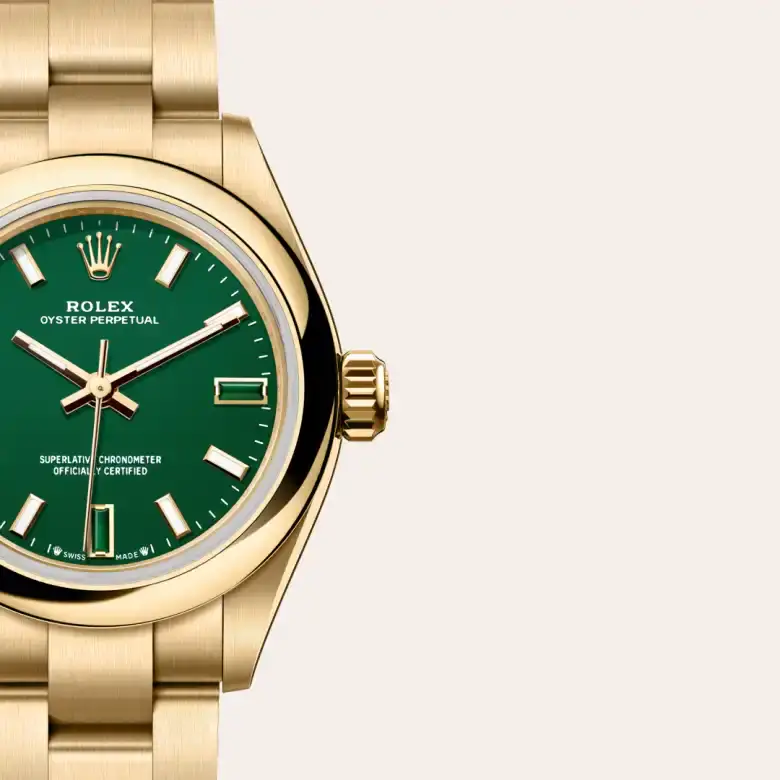 rolex oyster perpetual in 18 ct yellow gold, m276208-0002 - watch palace, Third image