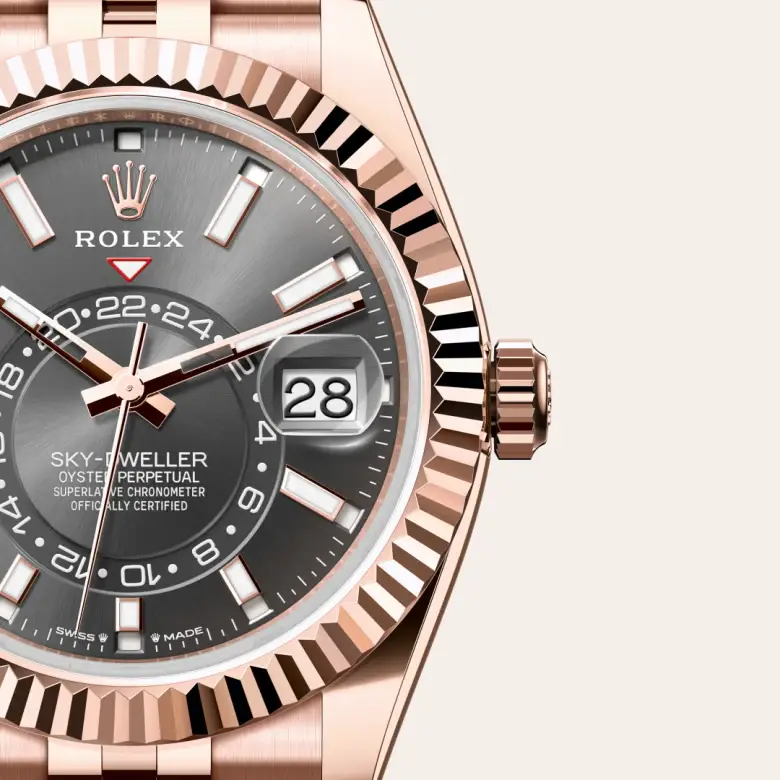 rolex sky-dweller in 18 ct everose gold, m336935-0008 - watch palace, Third image