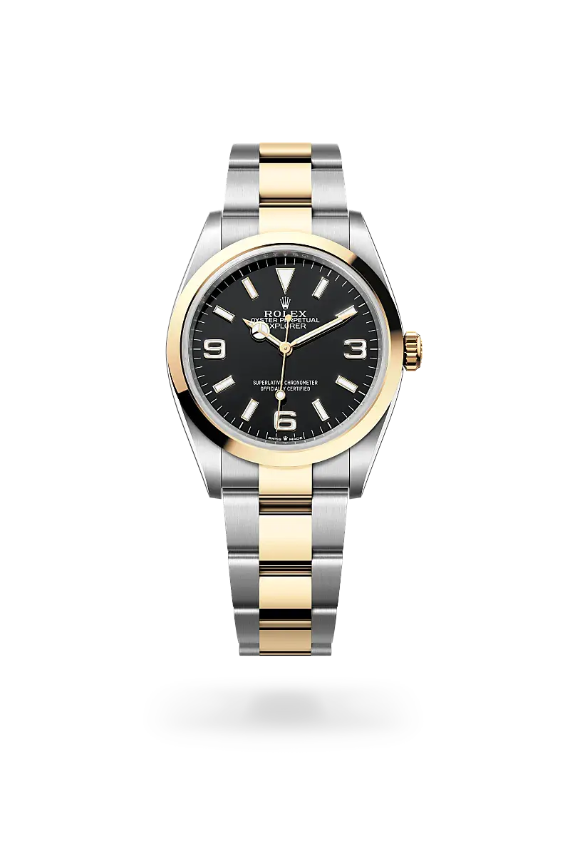 rolex explorer in yellow rolesor, m124273-0001 - watch palace
