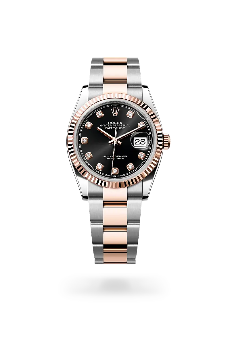 rolex datejust in everose rolesor, m126231-0020 - watch palace