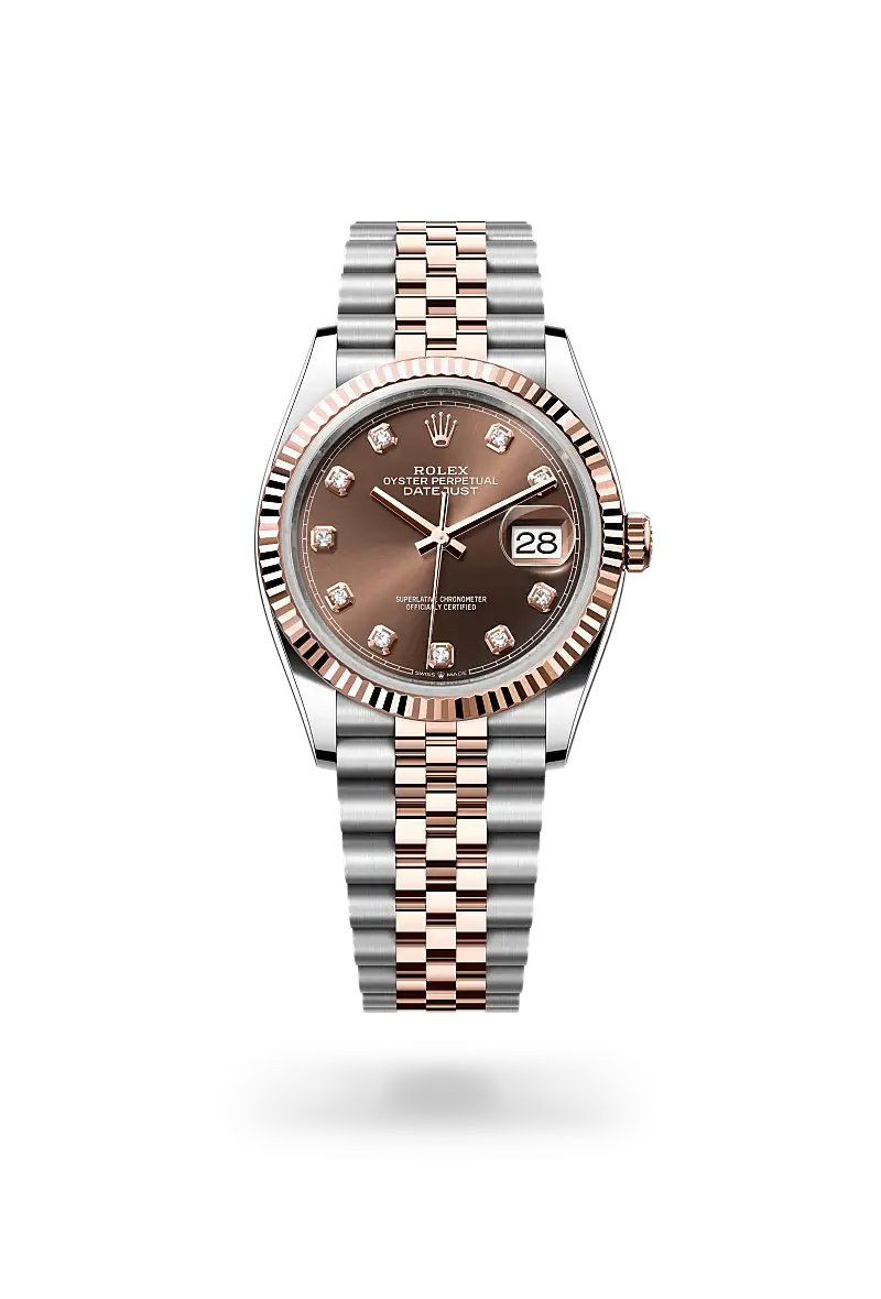 rolex datejust in everose rolesor, m126231-0053 - watch palace
