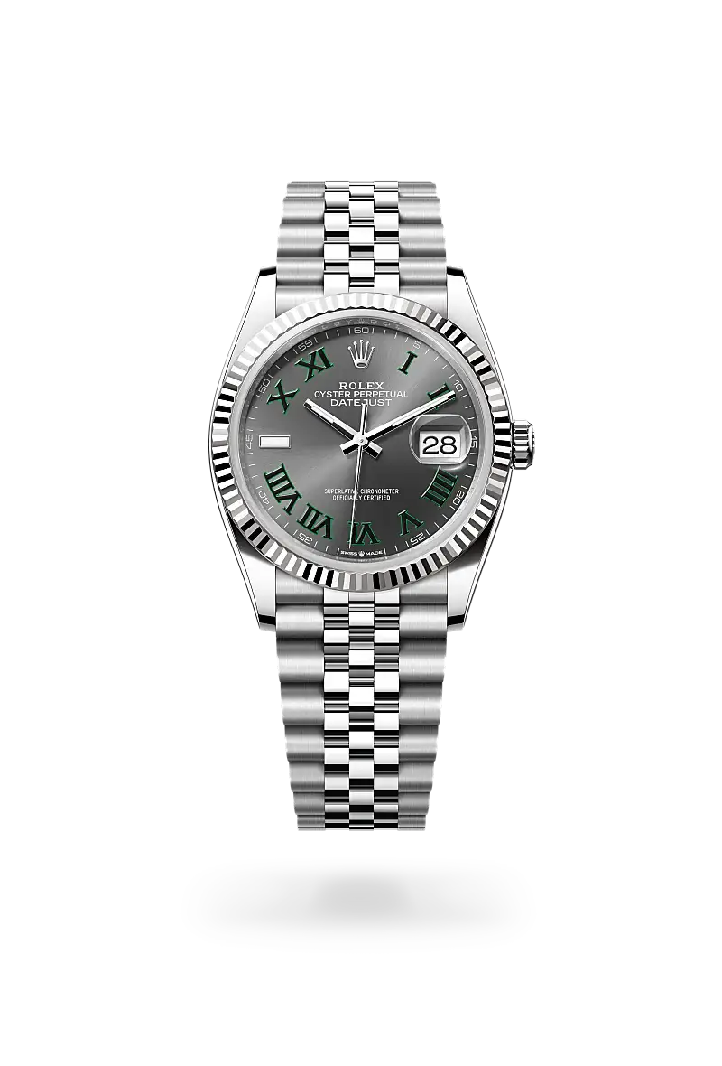 rolex datejust in white rolesor, M126234-0045- watch palace