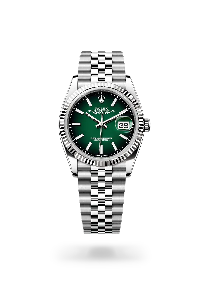 rolex datejust in white rolesor, M126234-0059- watch palace