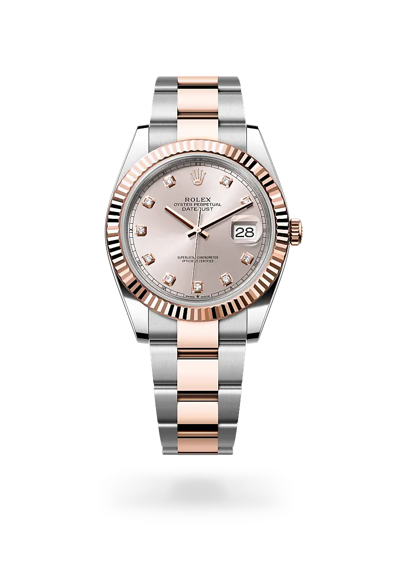 rolex datejust in everose rolesor, m126331-0007 - watch palace