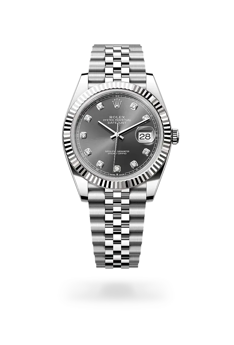 rolex datejust in white rolesor, M126334-0006- watch palace