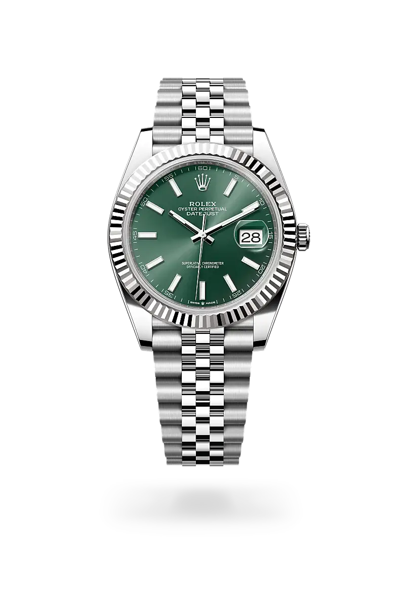 rolex datejust in white rolesor, M126334-0028- watch palace
