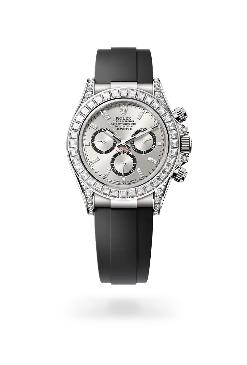 rolex cosmograph daytona in 18 ct white gold with lugs set with diamonds, M126539TBR-0002- watch palace