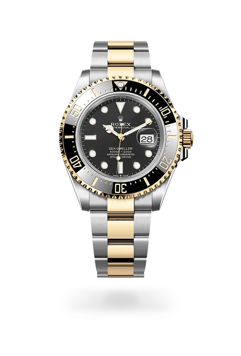 rolex sea-dweller in yellow rolesor, m126603-0001 - watch palace