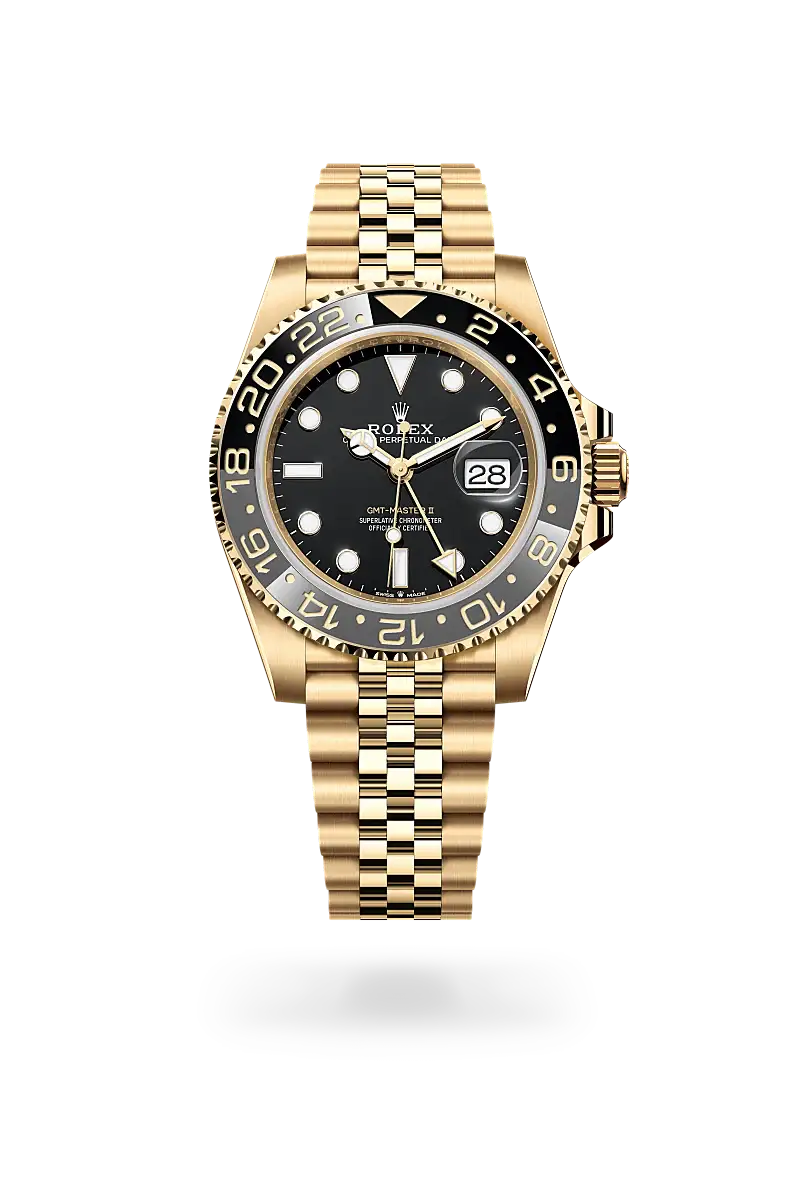 rolex gmt-master ii in 18 ct yellow gold, m126718grnr-0001 - watch palace