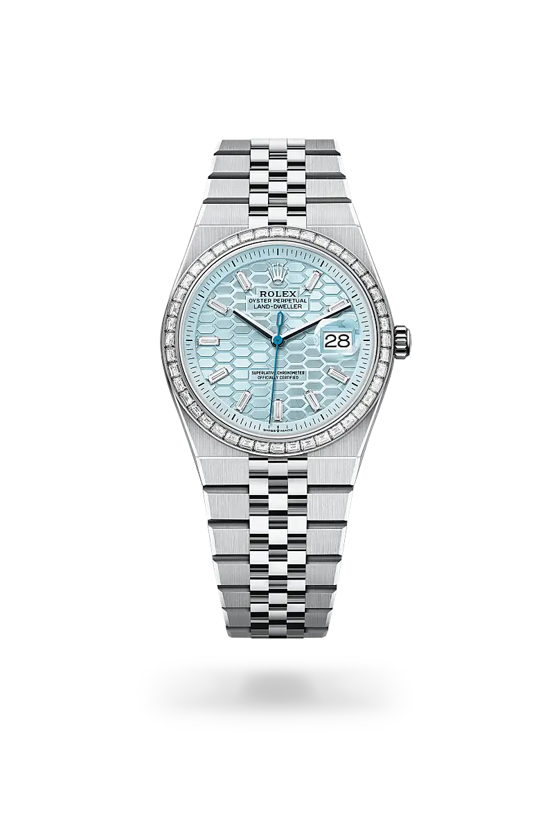rolex land-dweller in platinum, m127286tbr-0001 - watch palace