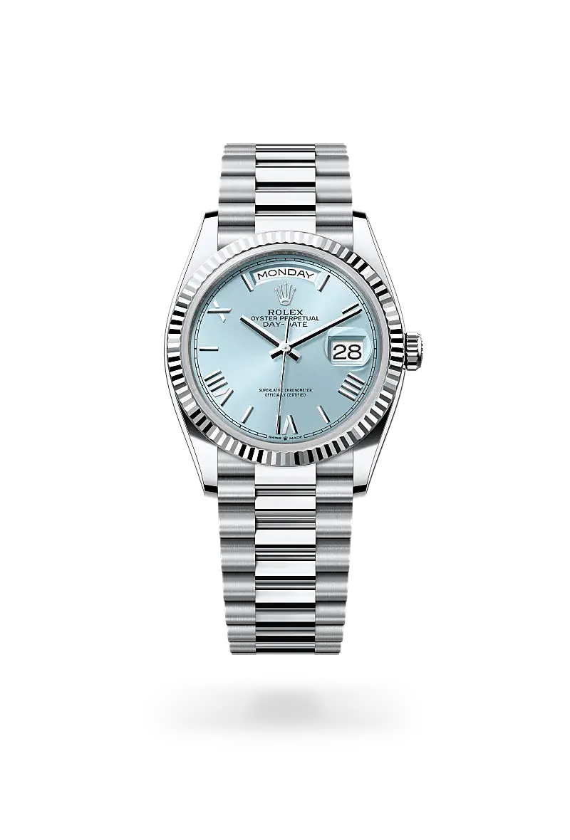 rolex day-date in platinum, m128236-0018 - watch palace