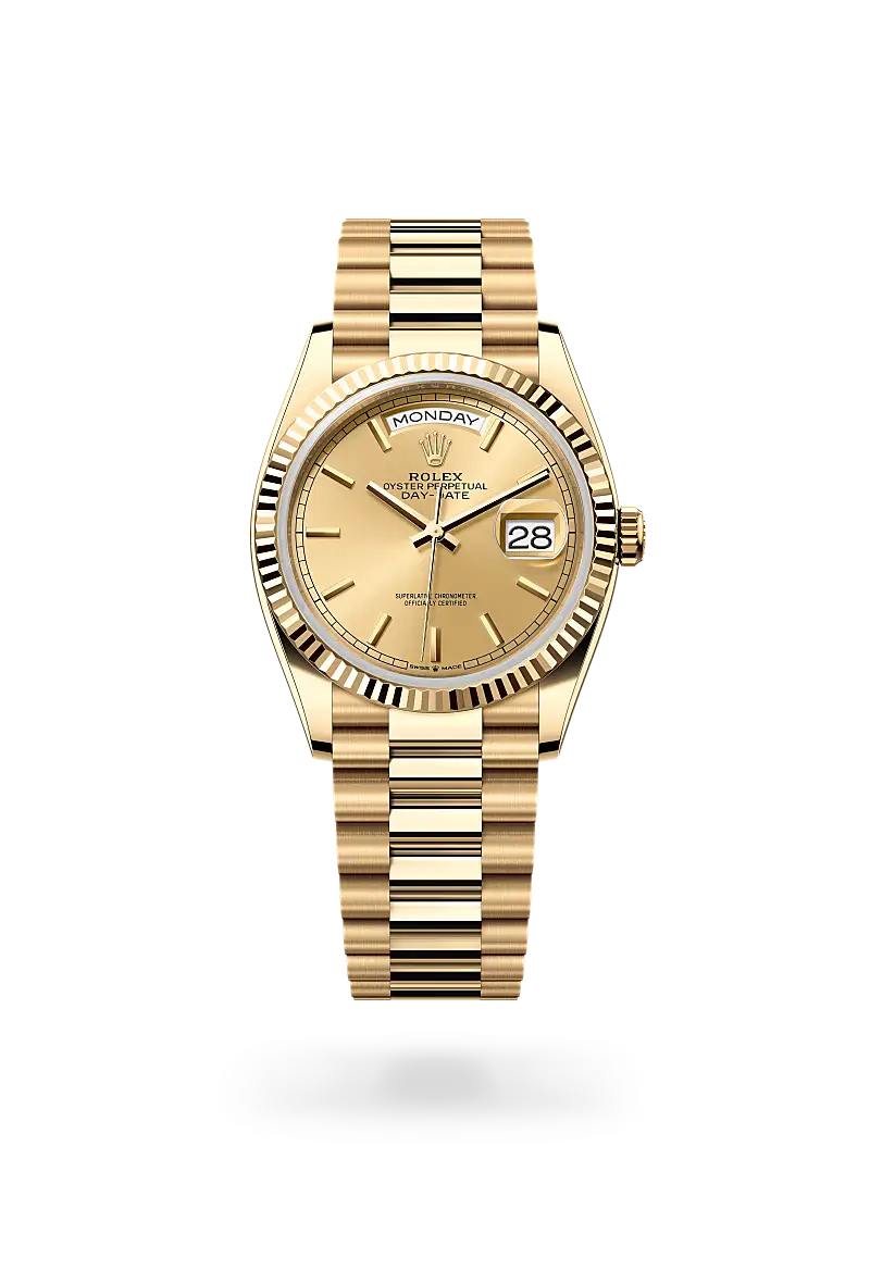 rolex day-date in 18 ct yellow gold, m128238-0045 - watch palace