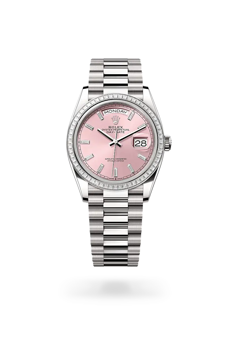 rolex day-date in 18 ct white gold, m128399tbr-0029 - watch palace